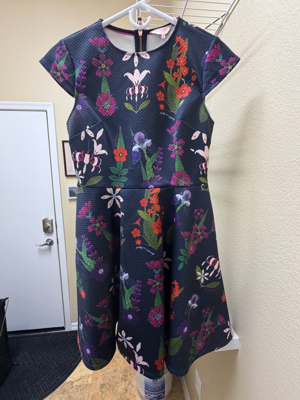 Ted Baker Navy Floral Fit & Flare Girls' Dress